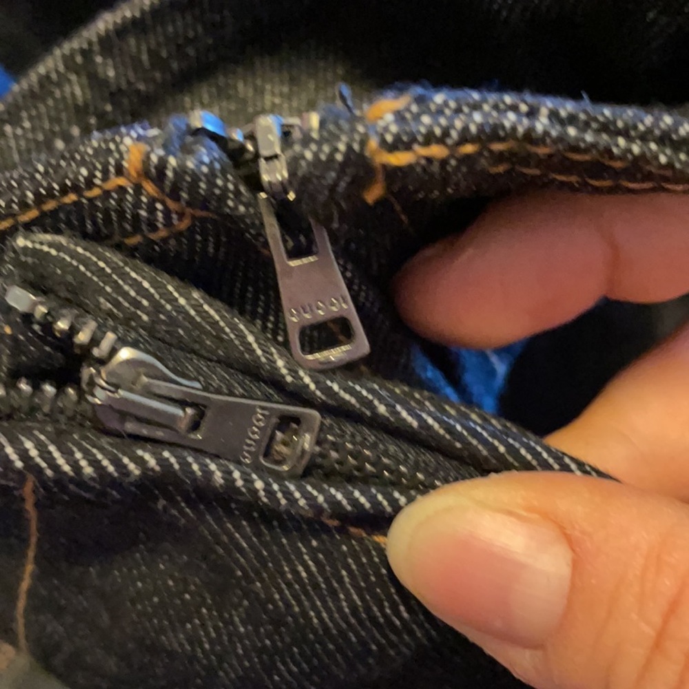 Gucci Black Denim Jean Jacket with Contrast Stitching - Picture 8 of 12